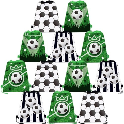 Bolsa Regalo Fútbol PQKL-party Bolsas para Chuches, Cumpleaños, Bolsitas, Mochila, Niños y Niñas