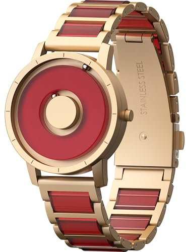 EUTOUR Magnetuhren für Frauen 3ATM wasserdicht 36MM Quarzmagnetuhr mit Kugellagern Edelstahl Uhrenband Idee für Frauen Einzigartige Handgelenk Analoge Uhr Rotgold