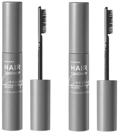 Waterproof Root Stick,Wurzelabdeckung Mascara,Hair Dye Stick to Cover White Hair, Sofortige Grauabdeckung – Präzise Wurzeln & Lücken kaschieren,Natürliche Farbanpassung (Dunkelbraun+Schwarz)