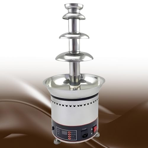 SHEUAO Fuente De Chocolate Grande De 4/5/6/7 Pisos para Fuente De Chocolate De Acero Inoxidable, Eléctrica,300W,Fiesta,Boda,Fruta,Pastelería,Disfrute De Fresas,Gajos De Manzana 4layers