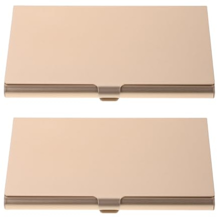 MOTHNUR Tarjetero de Bolsillo de Aleación de Aluminio Resistente, 2 Unidades, Tamaño 9,3 X 6 Cm, Estuche Rígido para Tarjetas de Visita Portátil para Oficina y Viajes de Negocios