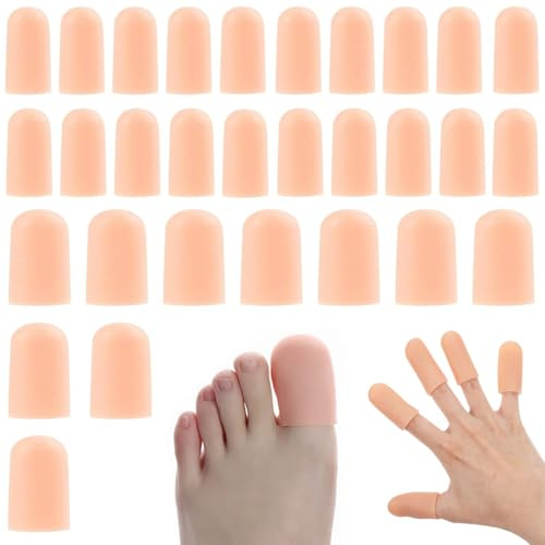 SIXHAOBU 30 Unidades Protectores de Dedos de los Pies de Silicona, Fundas para Dedos de los Pies, Protector Suave para Dedos de Silicona para Uñas Encarnadas, Callosidades, Ampollas, Dedos en Martillo