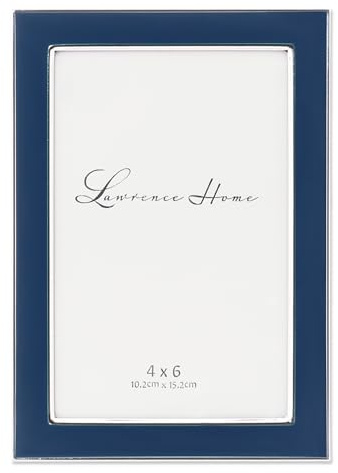 Lawrence Frames Metal and Enamel Picture Frame, Blue, 4x6