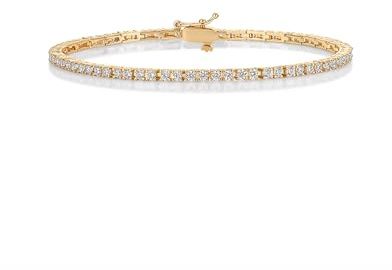 PAVOI 14K Gold Plated Cubic Zirconia Classic Tennis Bracelet | Yellow Gold Bracelets for Women | 6.5 Inches