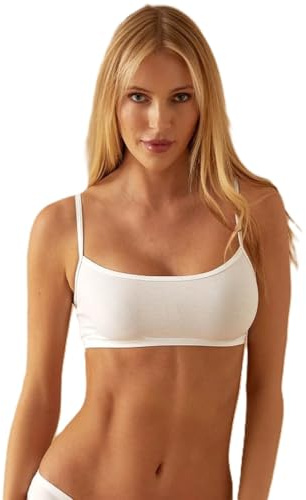 JADEA Set 3 Top Donna Cotone Modal - Reggiseno Sportivo Senza Ferretto Non Imbottito - Bralette Morbida per Sport e Casual,Bianco S