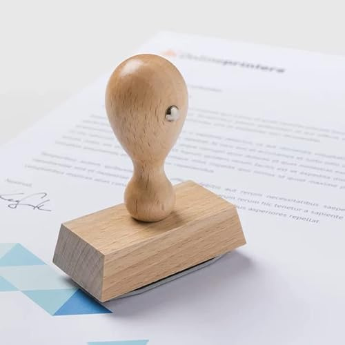 Stamp by Me | Personalized Wood Stamp | Custom Rubber for Business | Up to 5 Lines of Text | Company Stamp (Medium (2 x 1)) | Rubber Stamps 5 Lines | Stamps for Business