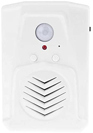 WMLBK PIR Sensore di movimento a infrarossi Lettore audio registrabile attivato Scarica file MP3 gratis per negozio negozio fabbrica Allarme saluti, musica o effetti sonori (bianco)