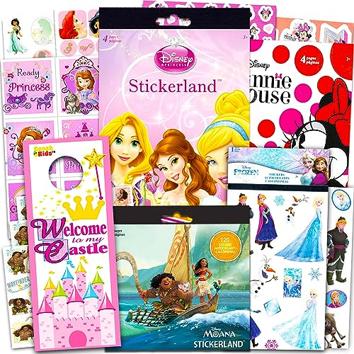 Disney Stickers for Girls Set - Bundle with 750+ Disney Stickers Featuring Princesses, Minnie Mouse, Frozen, and More | Disney Princess Stickers for Kids