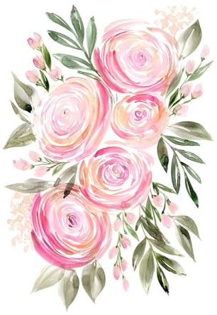 Begonia pink ranunculus bouquet Poster Print - Blursbyai Rosana Laiz (24 x 36)