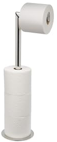Joseph Joseph Easystore Luxe 2 In 1 Free-Standing Toilet Roll Holder Stand, Premium Stainless Steel, Up To 4 Toilet Roll Storage