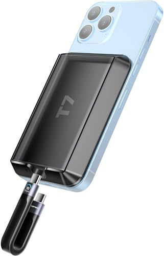 Custodia magnetica per disco rigido Samsung T7 e Touch SSD con cavo di tipo C da 10 Gbps, compatibile con iPhone 15 Pro e Pro Max Magsafe, custodia per unità a stato solido esterna, nera