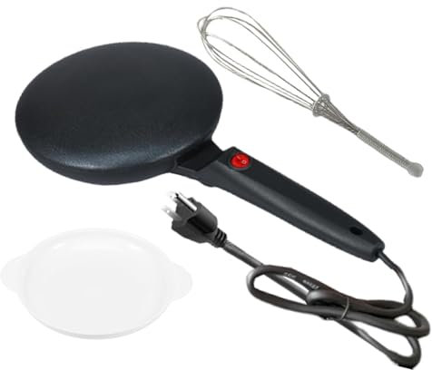 Piastra elettrica per crepe rotonda per crepes - Crepe Maker rotonda, macchina per crepe portatile 600 W | Teglia per pancake antiaderente con controllo termostatico da 7,87 pollici per la casa con