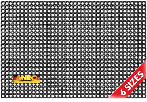 Tapis en caoutchouc - Nid d'abeille avec motif perforé - Drainage - Paillasson avec trous - Tapis anti-salissure résistant aux intempéries pour extérieur 100 x 200 cm