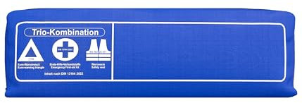 Thomatex® KFZ Kombitasche (3in1) 2025/2026 [DIN 13164-2022] – Lange Haltbarkeit – Erste-Hilfe-Set mit Warndreieck & Warnweste – Blau