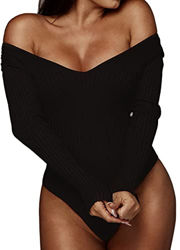 Body Femme Manche Longue Body Manche Longue Femme sous Pull Col Roulé Combinaison Noir Haut Sexy Gaine Chic Grande Taille Rose Sculptant String Minces Manches Longues Latex 2XL Montant Gainant