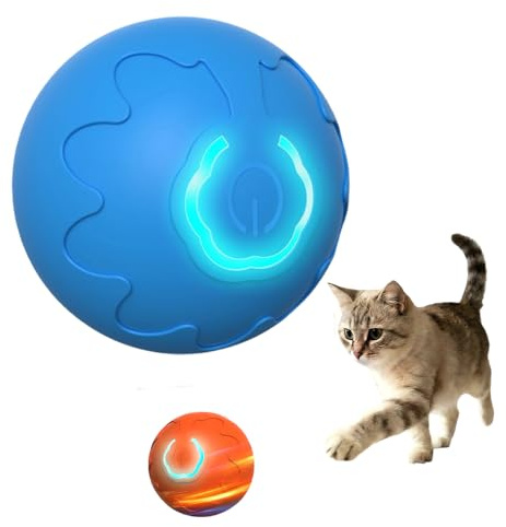 Matame Balle Chien,Jouet Interactif Chien,Balle Chien Qui Bouge Toute Seule,Jouet Intelligent pour Chien Étanche et Rechargeable pour Chats et Chiens (Bleu)