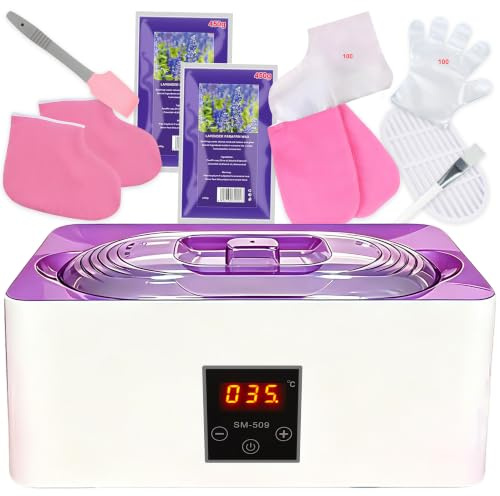 LINBEAUTI Baño de parafina para manos y pies – Juego profesional de baño de parafina de 4 litros con modo automático, control de temperatura preciso y función de fusión rápida, ideal para manos de