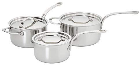 ProWare Stainless Steel Tri-Ply Cookware Set of 3 (16, 18, 20cm Saucepans)