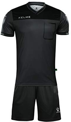 KELME Shortsleeve Referee Set Conjunto Equipaciones Arbitro, Hombre, Black/Neon Green, L