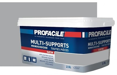 PROFACILE Peinture intérieure multi-supports, satin, murs, plafonds, boiseries, radiateurs, sans odeur, plusieurs teintes 2.5 litres