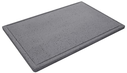 Fonderia Bongiovanni | Placa de piedra volcánica | Piedra para cocinar | 60 x 40 cm | Piedra para barbacoa | Piedra volcánica para carne | Parrilla de piedra volcánica | Parrilla barbacoa |