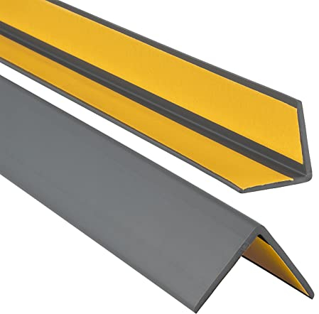 ProfiPVC Winkelprofil 35x35mm, 200cm - Kunststoffwinkel aus PVC-Gummi - selbstklebend Kantenschutzprofil, elastischer Kantenschutz - Eckschutzprofil, einfache Montage - Anthrazit