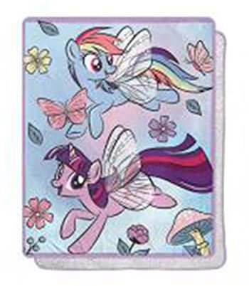 Northwest My Little Pony Silk Touch Sherpa Throw Blanket, 40 x 50, Floral Flight