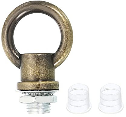 PATIKIL 15kg Load 18mm ID M10 Lamp Female Loop Holder, 1 Set Lifting Eye Nut Hook Ring Shape Structural Support to Chandelier Lighting Fixtures, Bronze