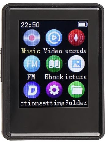 Lettore Musicale Portatile, Lettore MP3 con Bluetooth, Schermo SPI HD da 1,77 Pollici Radio HiFi FM Lettore Video MP3 MP4 con Funzione Foto Libro Elettrico (Senza memoria)