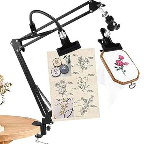 Yuemsh Embroidery Hoop Stand: 360 Adjustable Metal Embroidery Hoop Stand for Sewing Crafts Easy to Use