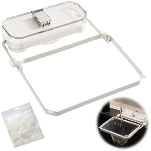 Sink Drain Strainer, avloppssil diskbänk med 100 filtermaskor, sil för diskbänk, avloppssil för kök, dräneringssil för diskbänk (vit)
