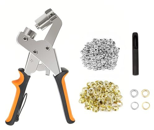 Twilight Garage Set Öse Passend für die Ösenzange Ösen (Ø 10mm) Magnetische Ösenpresse Grommet Werkzeug Kit (200, silver and gold)