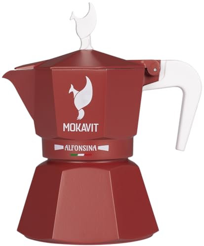 MOKAVIT Alfonsina - Cafetera Italiana - Cafetera Italiana Induccion 3 Tazas, Cafetera Induccion 3 Tazas, Moka Induccion 3 Tazas, Cafetera Moka, Cafetera para Induccion, Moka Pot - Made in Italy