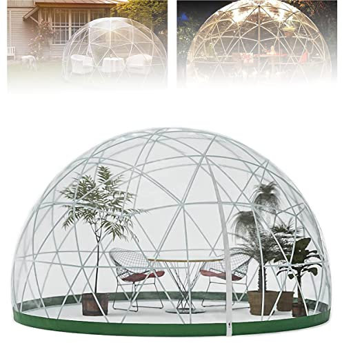 Serre de jardin Igloo Dome Tente familiale 4 saisons 3,6 m – Tente dôme avec housse en PVC, porte et fenêtres pour jardin, extérieur, fête