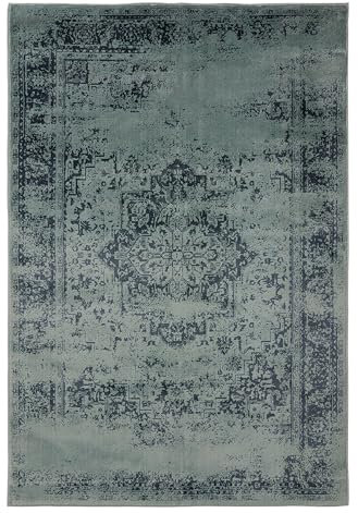 benuta Basic Teppich Suki - Türkis 80x150 cm - Kunstfaser - Rechteckig & im Style: Vintage, Orient Style - Pflegeleicht für Wohnzimmer Schlafzimmer