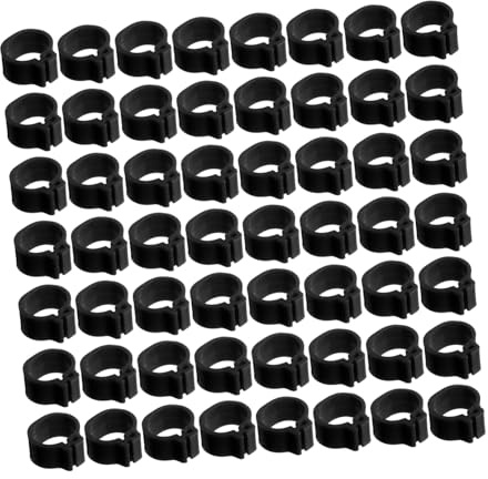 VICASKY 100 Pcs Black Pigeon Foot Rings Poultry Leg Bands Lightweight Identification Bands for Birds and Pigeons
