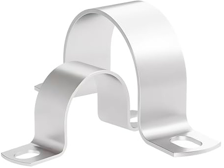6 stycken U-rörklämmor av rostfritt stål, tvåhåls fästklämma, rörhållare för elkabel, rörledningar och rör, universell montering (Ø 50 mm)