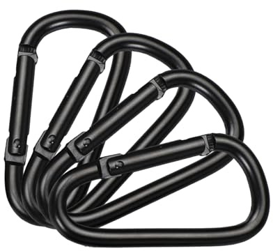 LUJIAXI Moschettone 4 pezzi D anelli clip gancio a molla arrampicata moschettone fibbia portachiavi clip per campeggio, escursionismo, pesca