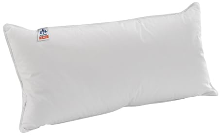 Irisette Federkissen Lola aus 100% Baumwolle mit Biese, 85% Federn / 15% Daunen (fest), 40 x 80 cm, weiß