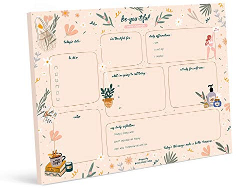 Bliss Collections Daily Planning Pad, To Do List Notebook - Beautiful - Undated Tear-Off Sheets Notepad - Day or Work Calendar, Organizer, Scheduler for Goals, Tasks, Ideas - 8.5 x 11, 50 Sheets