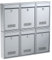 BASI | 6er Set Briefkasten | Wandbriefkasten Kompaktbriefkasten | DIN B5 | Namensschild jeweils 2 Schlüssel | Befestigungsmaterial | Briefkastenanlage | Stahlbriefkasten | Silber Matt | 6 Stück