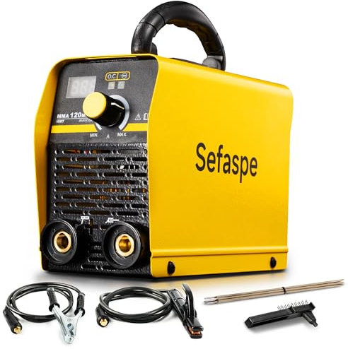 Sefaspe Stick Welder with Digital Display, 120A ARC Welding Machine with Synergic Control, IGBT Inverter 110V Portable MMA Welder Machine with Hot Start, Arc Force and Anti-Stick