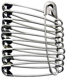 AARNAV Large 45mm Silver Kraft Pins - Arts, Crafts, Sewing and Clothing (10 Pieces)