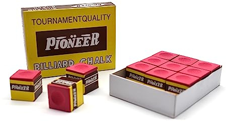 Billard Zubehör Billardkreide Billard Chalk Pioneer, 12er Pack (Rot)