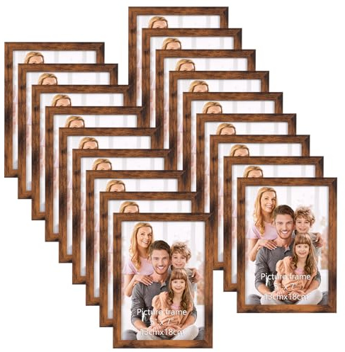 Hoikwo Brown Photo frames 5x7 Inch Set of 18