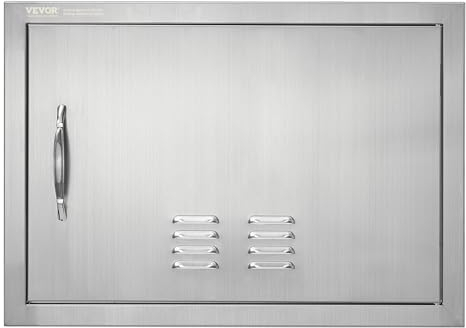 VEVOR Puerta de Acceso a Barbacoa Puerta de Cocina Exterior Simple de 610x432 mm Puerta Empotrada de Acero Inoxidable con Manija Empotrada para Isla de Barbacoa, Estación de Parrilla, Armario Exterior