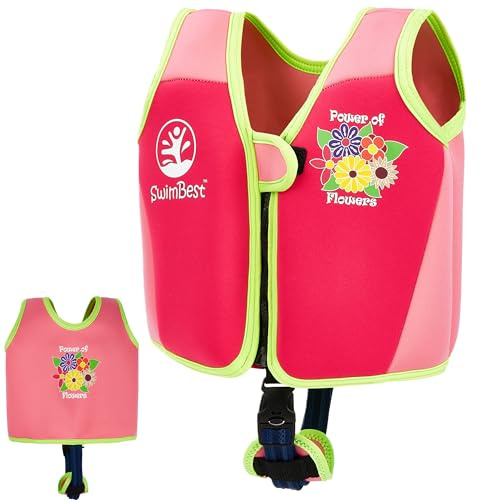 SwimBest Swim Vest - For Baby, Toddler & Kids. Adjustable Buoyancy Swim Jacket, ideal for pools/beaches/holidays & Learning to Swim (Power of Flowers III, L (3-6 Years/19-30kgs))