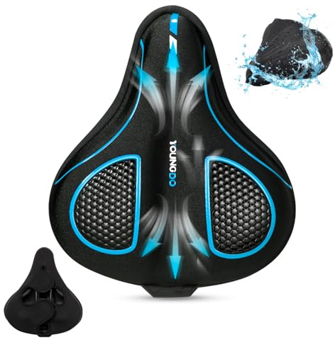 YOUNGDO Coprisella Bici Gel, Copri Sella Sellino Bici in Gel, Morbido e Confortevole, con Copertura Impermeabile, per Bici da città, Bici da strada, MTB, E-Bike