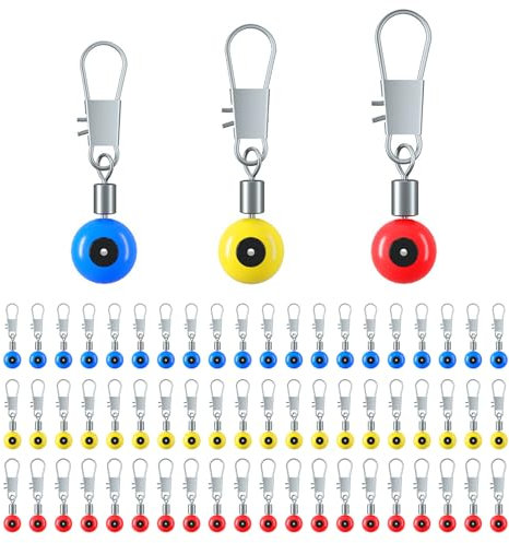 INNAL 100 Stück Angelwirbel Set Angeln Barrel Wirbel Angeln Wirbel mit Karabiner Angeln Drehgelenk Wirbelsortiment Angeln Angelzubehör Enthält 3 Größen