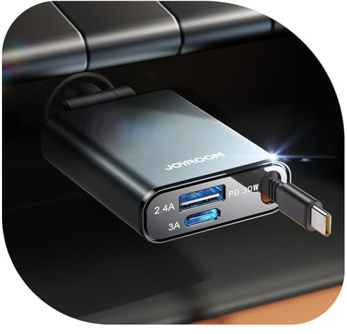 【3 in 1】JOYROOM 72W Retractable Car Charger Adapter,【2025 Ultra Compact】PD45W Cigarette Lighter USB,【80cm Cable】12V/24V Socket Car Phone Charger USB C, Accessories for iPhone 16/Samsung S25